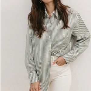 Jenni Kanye Striped Button Down Sz S